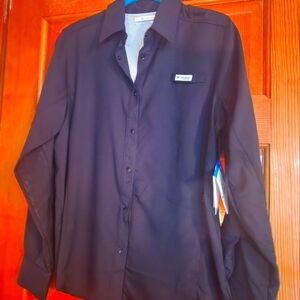 Womens Columbia Long Sleeve Black shirt Sz Med